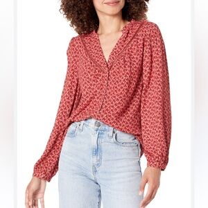 PAIGE womens Doris Three Quarter Button Front V-neckline in Papaya